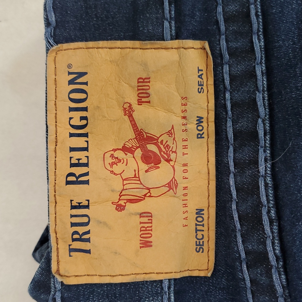 True Religion Mens Rocco Super T Relaxed Skinny W/Flap Pockets Jeans Size 33 - Picture 13 of 16